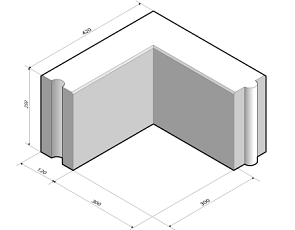 Opsluitband 12x25 hoekstuk 90'