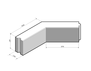 Opsluitband 12x25 hoekstuk 135'