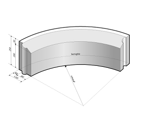 Rijwielpadband 4/12x25 bocht R=0,5 inw