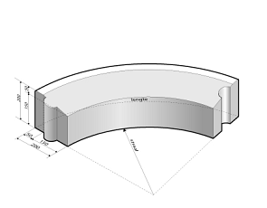 Rijwielpadband 5/20x20 bocht R=1 inw