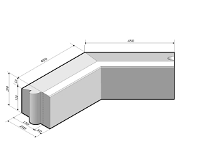 Rijwielpadband 5/20x20 hoekstuk 135' uitw