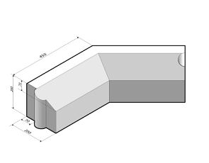Rijwielpadband 7/20x20 hoekstuk 135' inw