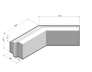 Rijwielpadband 7/20x20 hoekstuk 135' uitw