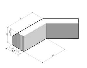 RWS-band 11,5/22,5x25 hoekstuk 135' uitw