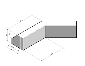 RWS-band 11,5/22,5x20 hoekstuk 135' uitw
