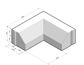 RWS-band 13/25x20 hoekstuk 90' inw