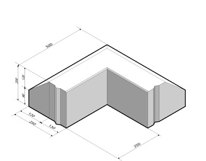 RWS-band 13/25x20 hoekstuk 90' uitw