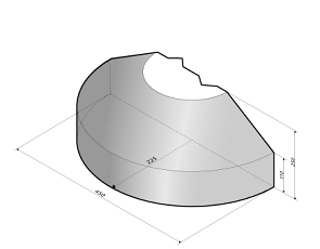 RWS-band 11,5/22,5x25 puntstuk 180' 45 cm