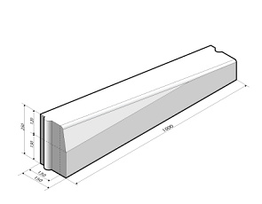 Inritverloopband links t.b.v. Trottoirband 13/15x25