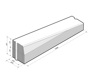 Inritverloopband links t.b.v. Trottoirband 18/20x25