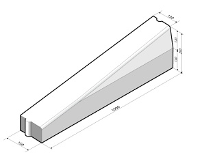 Inritverloopband rechts t.b.v. Trottoirband 13/15x25
