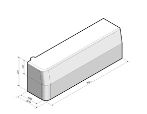 Inritperronband TB 18/20x25 lengte 80 cm links