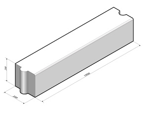 Afdekband 20x20x100 t.b.v. Trottoirband 18/20x25