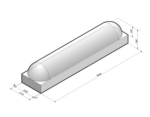 Schampband 21x18x95 2-zijdig rond met voet