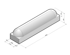 Schampband 21x20x95 2-zijdig rond met voet