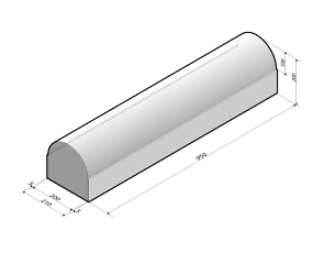 Schampband 21x20x95 tussenstuk met voet