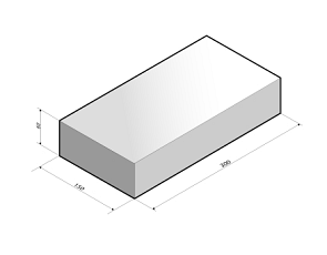 Tegel 30x15x6 cm zonder velling