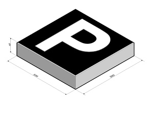 Verkeerstegel 30x30x6 cm met opdruk P