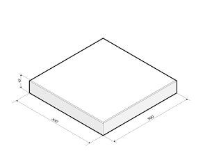 Tegel 30x30x4,5 cm wit komo (LR)