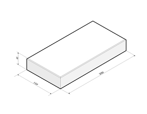 Tegel 30x15x4,5 cm wit komo (LR)