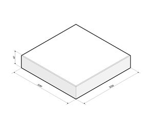 Tegel 30x30x6 cm wit komo (LR)
