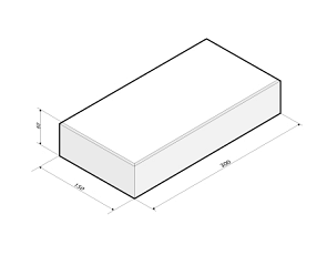 Tegel 30x15x6 cm wit komo (LR)