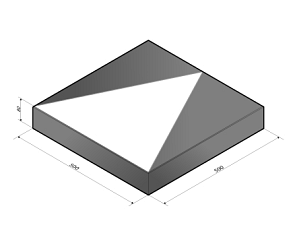 Verkeerstegel 50x50x8 cm antraciet met witte driehoek