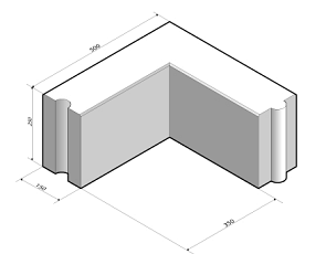 Opsluitband 15x25 hoekstuk 90'