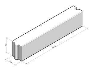 Afdekband 15x20x100 t.b.v. Trottoirband 13/15x25