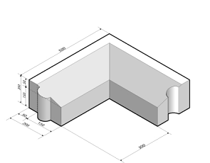 Rijwielpadband 5/20x20 hoekstuk 90' inw