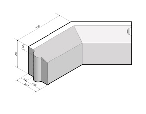 Rijwielpadband 5/20x25 hoekstuk 135' inw
