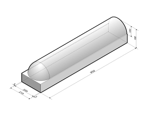 Schampband 21x18x95 1-zijdig rond met voet