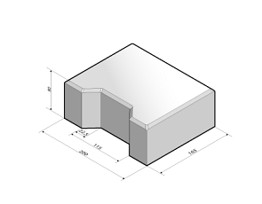 H-verbandsteen begin/eind 8 cm