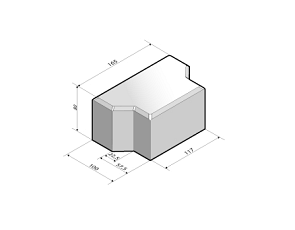 H-verbandsteen half 8 cm
