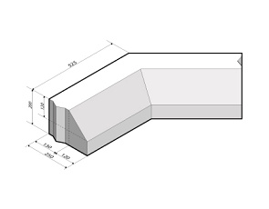 RWS-band 13/25x20 hoekstuk 135' inw