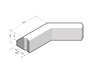 RWS-band 13/25x20 hoekstuk 135' uitw