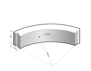 Opsluitband 15x20 bocht R=10