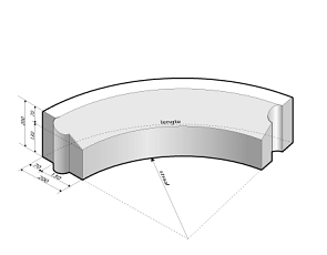 Rijwielpadband 7/20x20 bocht R=10 inw