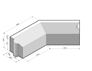 Rijwielpadband 5/20x20 hoekstuk 135' inw