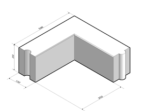 Opsluitband 15x20 hoekstuk 90'