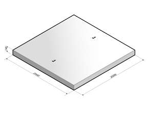 Industrieplaat 200x200x14 cm zonder hoekrand dubbel gewapend aslast 20 ton