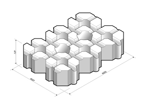 Grasbetontegel WaterWijs 40x60x12 cm profiel