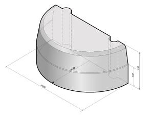 Trottoirband 13/15x25 puntstuk 180' 60 cm
