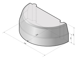 Trottoirband 18/20x25 puntstuk 180' 70 cm