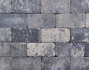 Antieke trommel betonstraatsteen 6 cm grijs/zwart